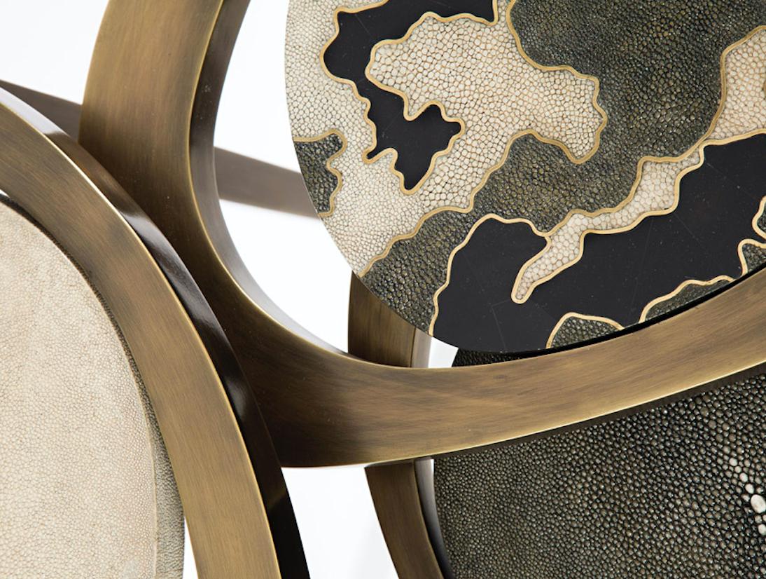 The Paris based label has distinguished themselves since their launch, with their iconic use of shagreen mixed with brass and other exotic materials. All furniture is handcrafted by skilled artisans, ultimately making each piece unique, designed in