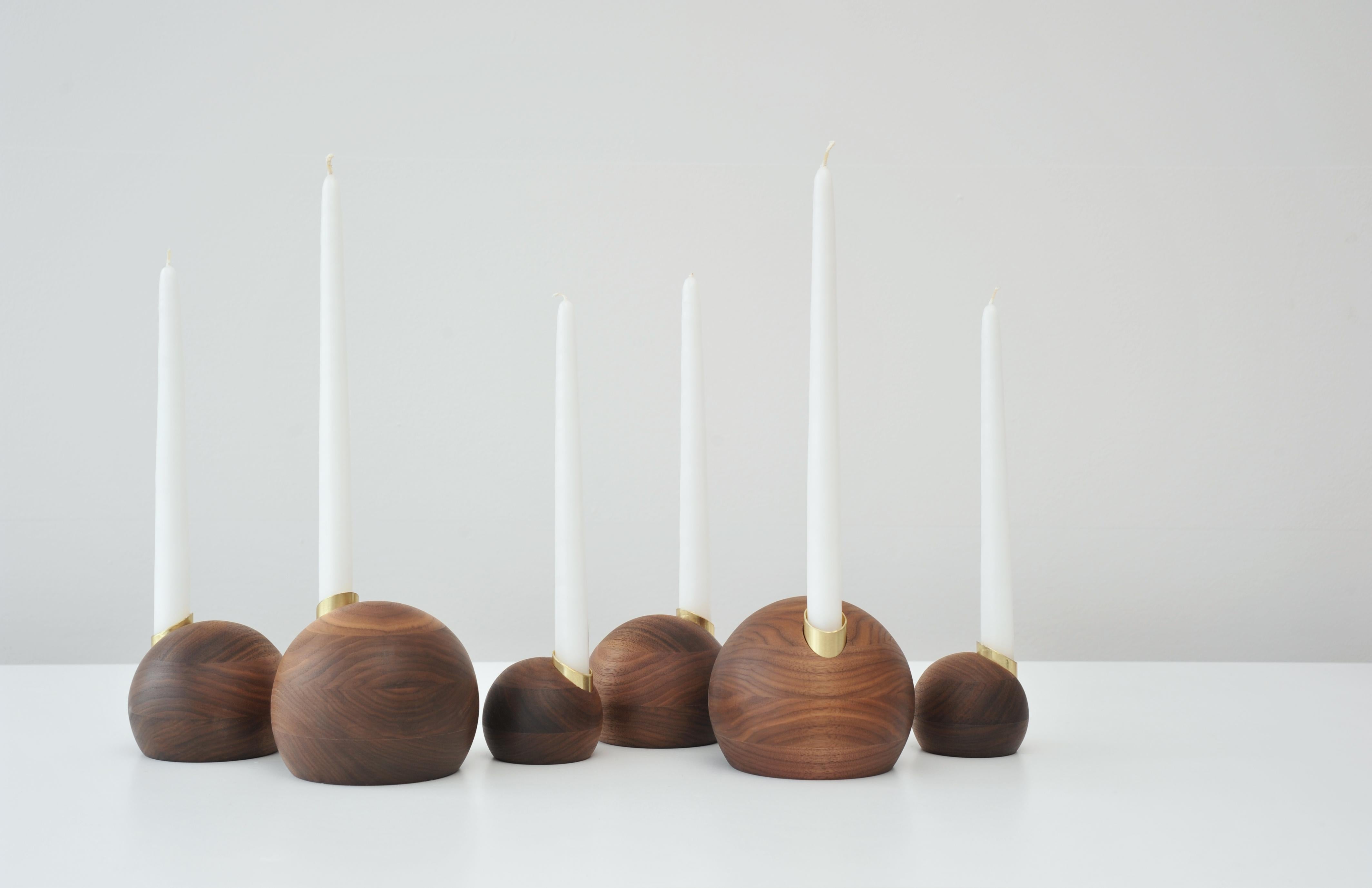 Set of 3 Pebble Candle Holders by Hollis & Morris For Sale 4