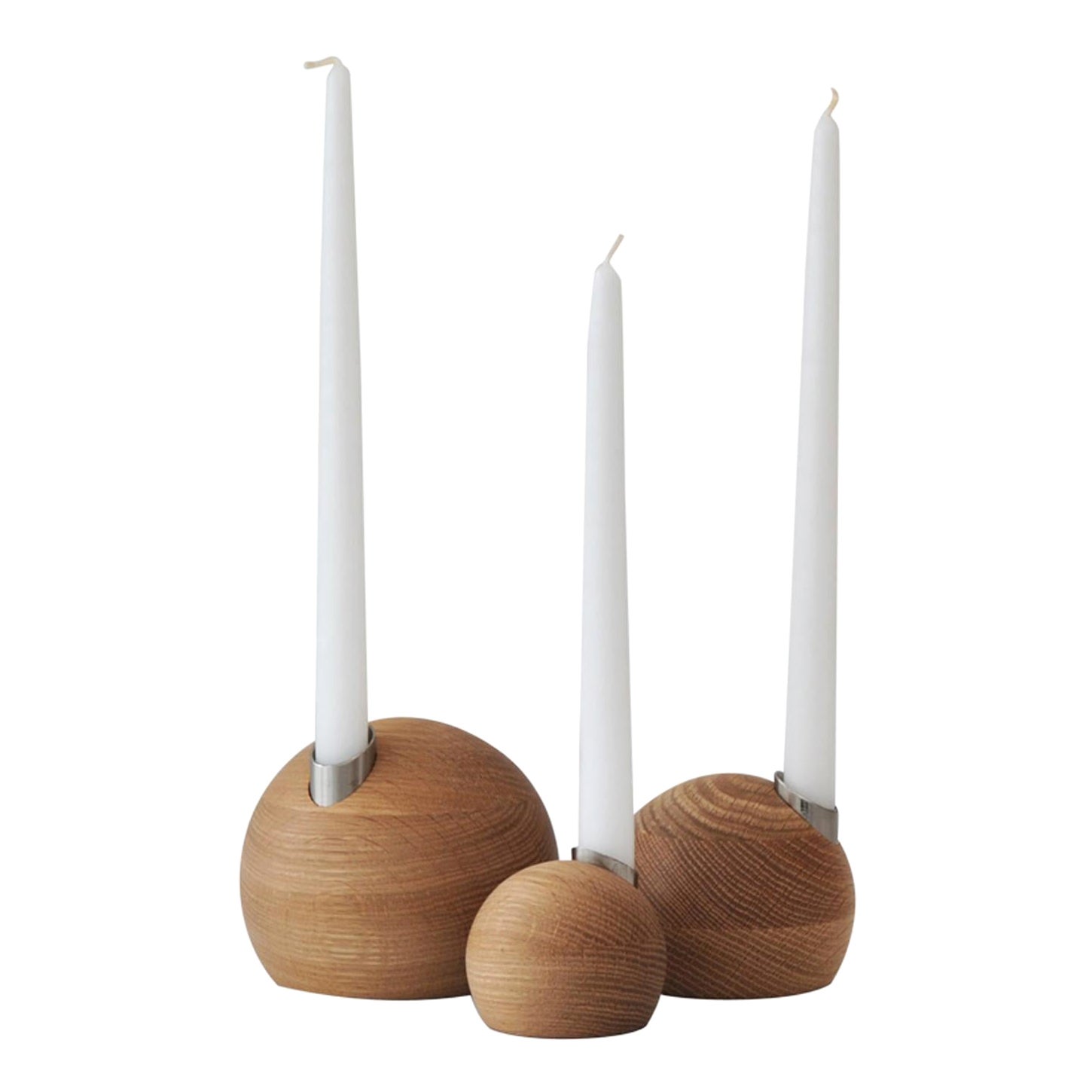 Set of 3 Pebble Candle Holders by Hollis & Morris For Sale