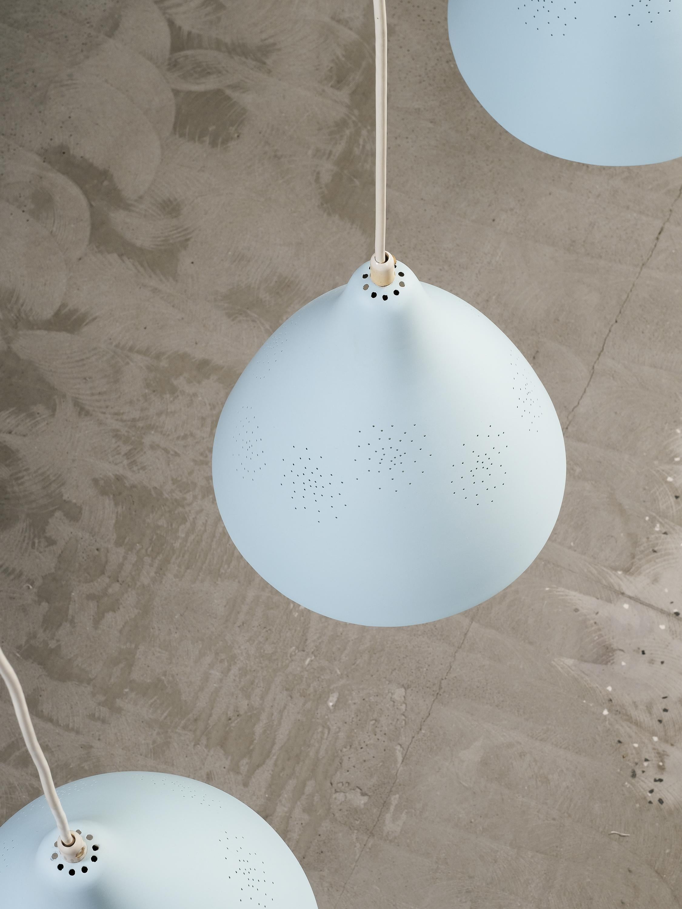 Set of 3 Pendant Lamps Model 61-314 by Lisa Johansson-Pape, Orno, Finland, 1950s For Sale 4