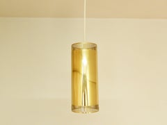 Set of 3 perforated brass cylindrical pendant lamps, Sweden 1960's