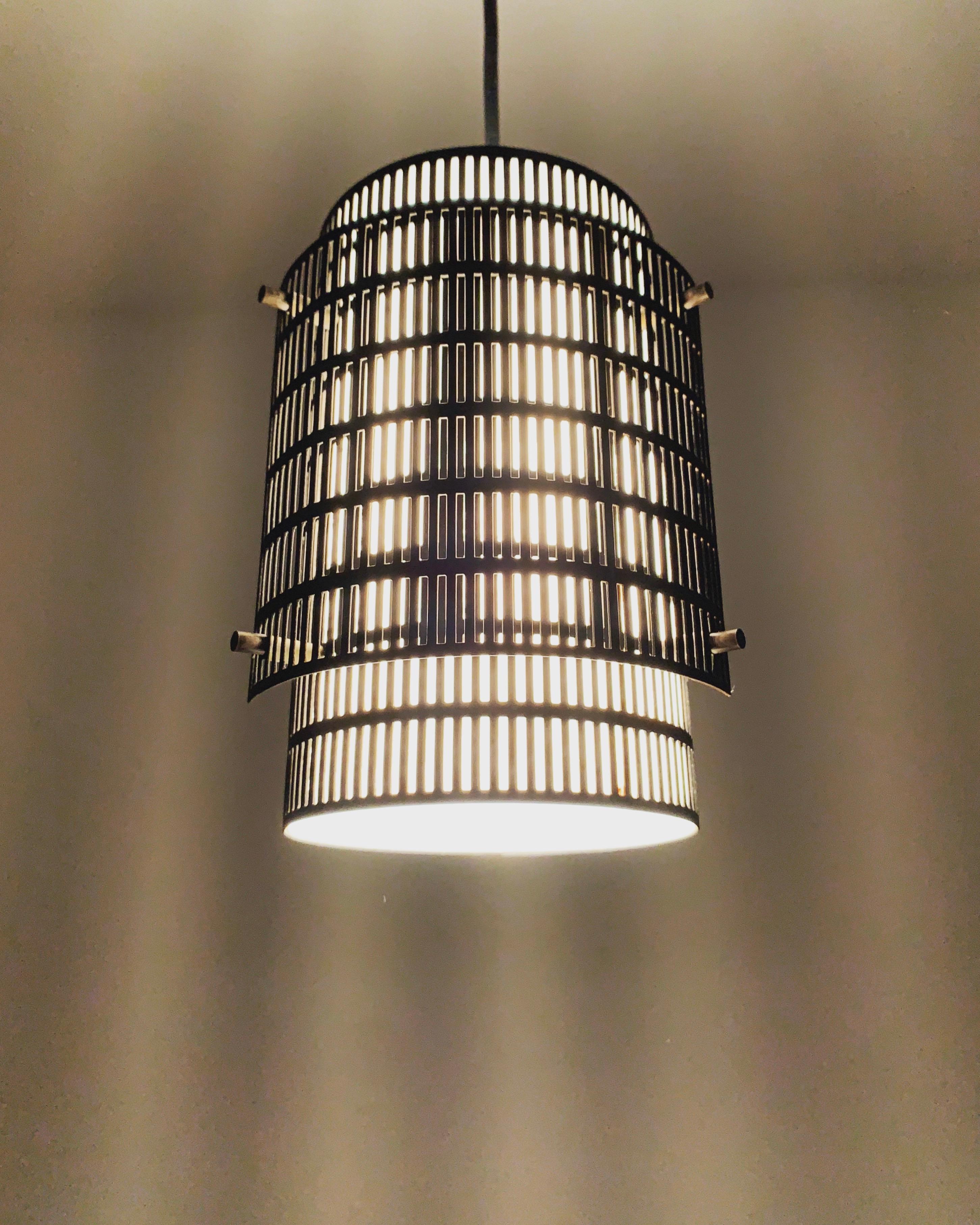 Set of 3 Perforated Metal Pendant Lamps 4