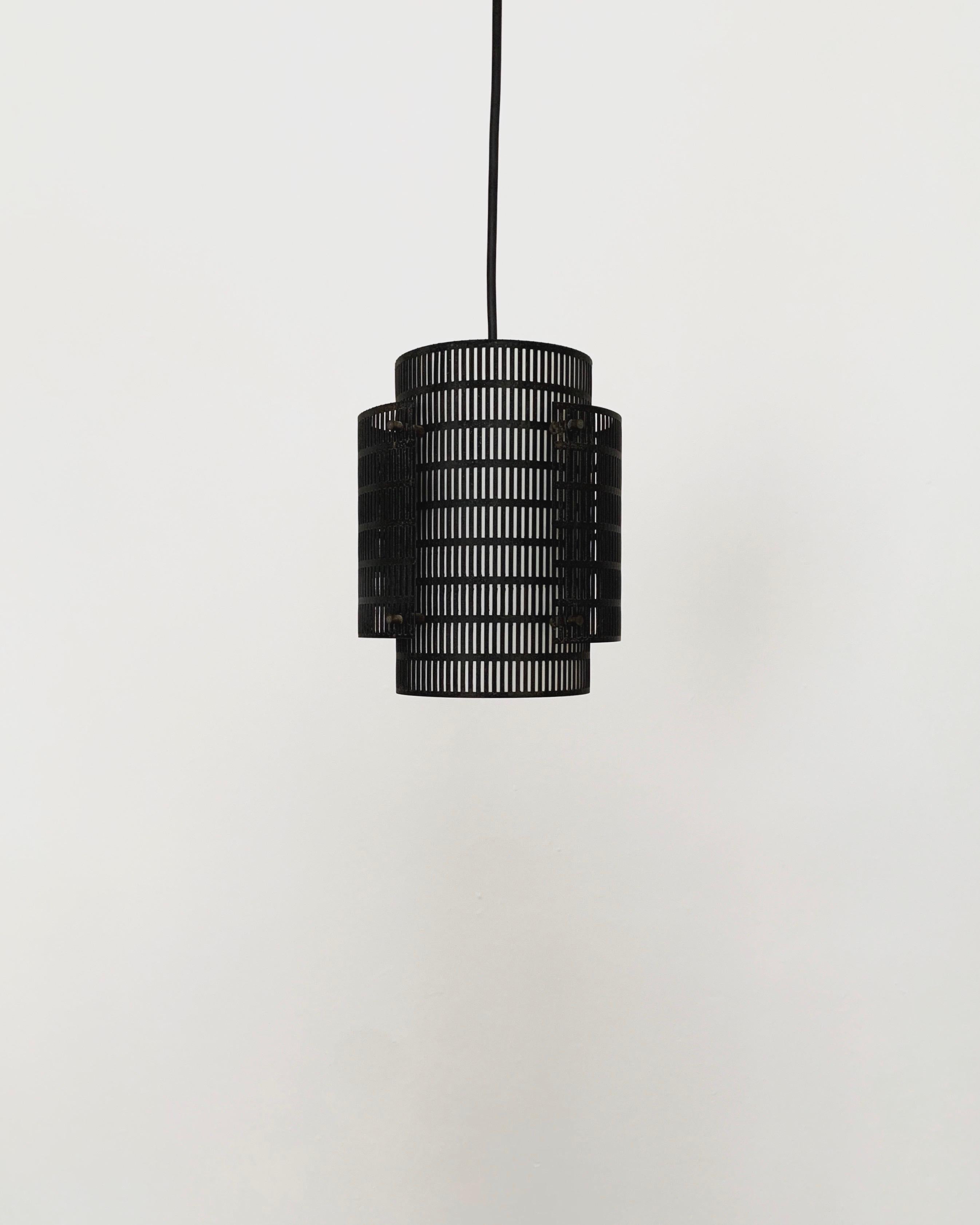 Italian Set of 3 Perforated Metal Pendant Lamps