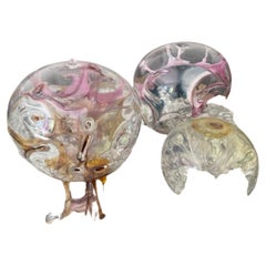 Set of 3 Peter Bramhall Glass Orbs