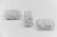 Set of 3 Petit Glass Wall Lamps or Flush Mounts by LIMBURG, 1960s Germany
