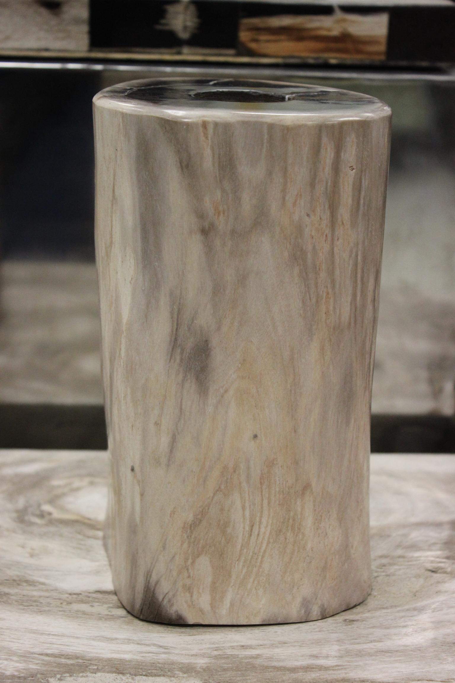 Set of 3 Petrified Wood Candleholders For Sale 1