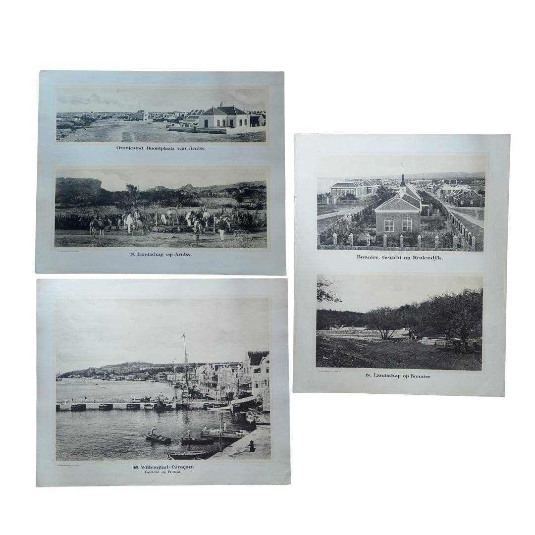 Set of 3 Photographic Plates of Aruba, Bonaire, and Curaçao