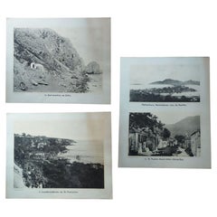 Antique Large Photographic Plates of Saba, Sint Eustatius, Sint Martin Caribbean, 1910