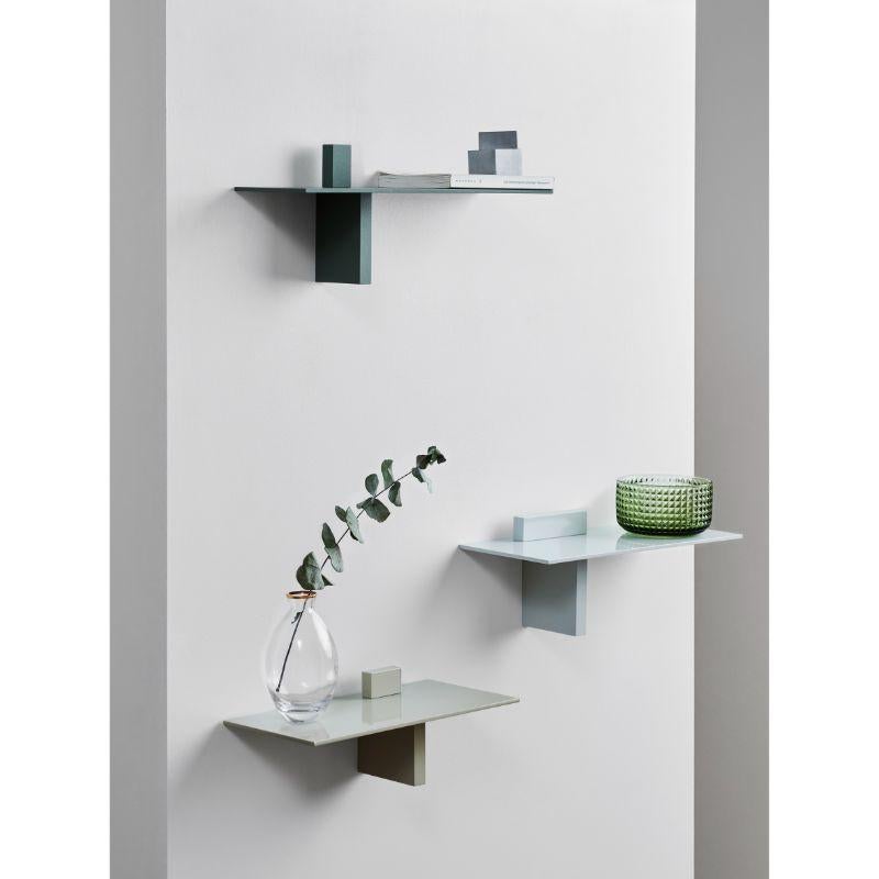 Post-Modern Set of 3, Piazzetta Shelves, Light, Cement and Pebble Grey by Atelier Ferraro For Sale