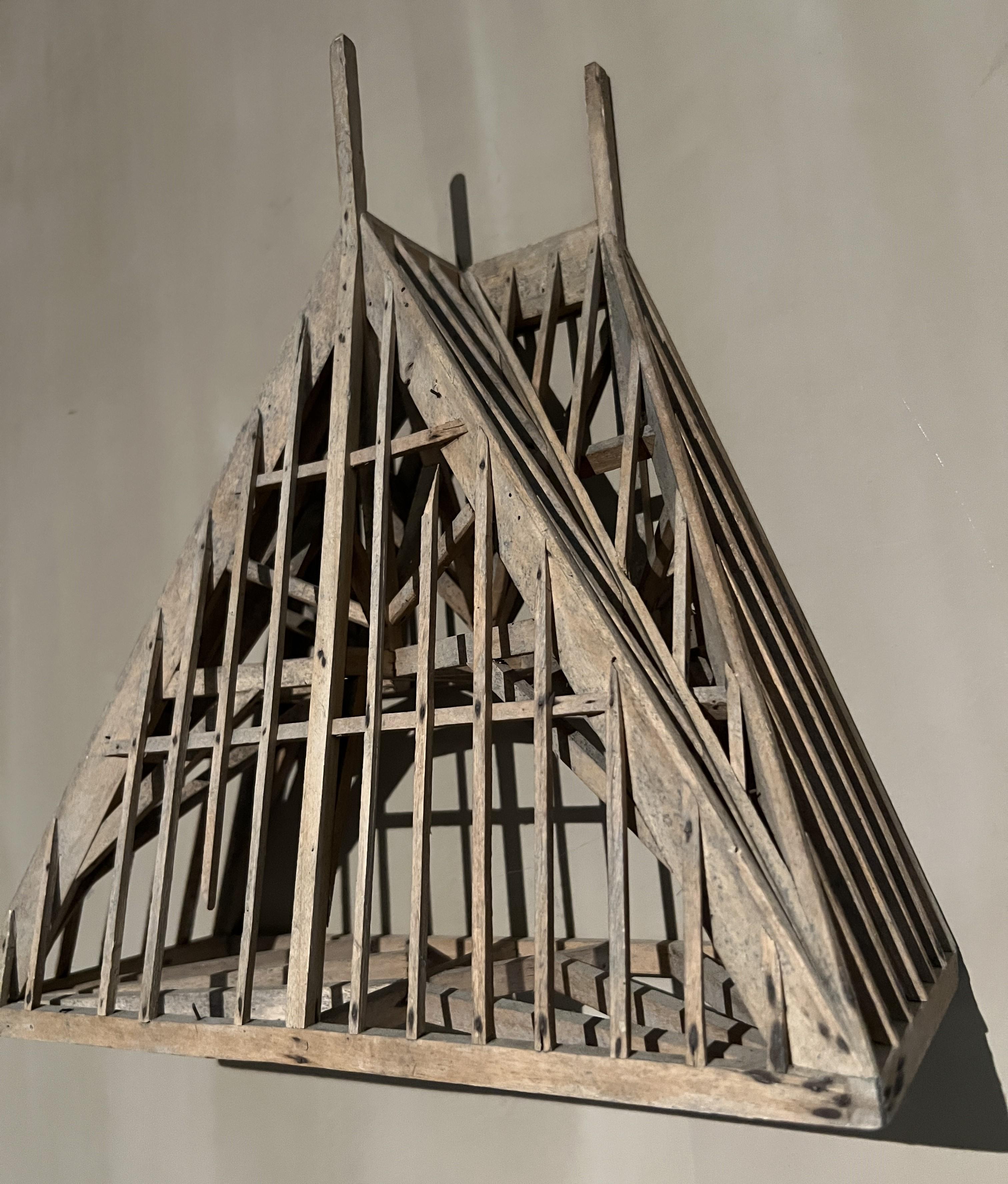 19th Century Set of 3 Piece de Maitrise, Architectural Roof mpdels For Sale