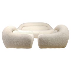 Set of 3 pieces sofa and pair of armchairs all upholstered