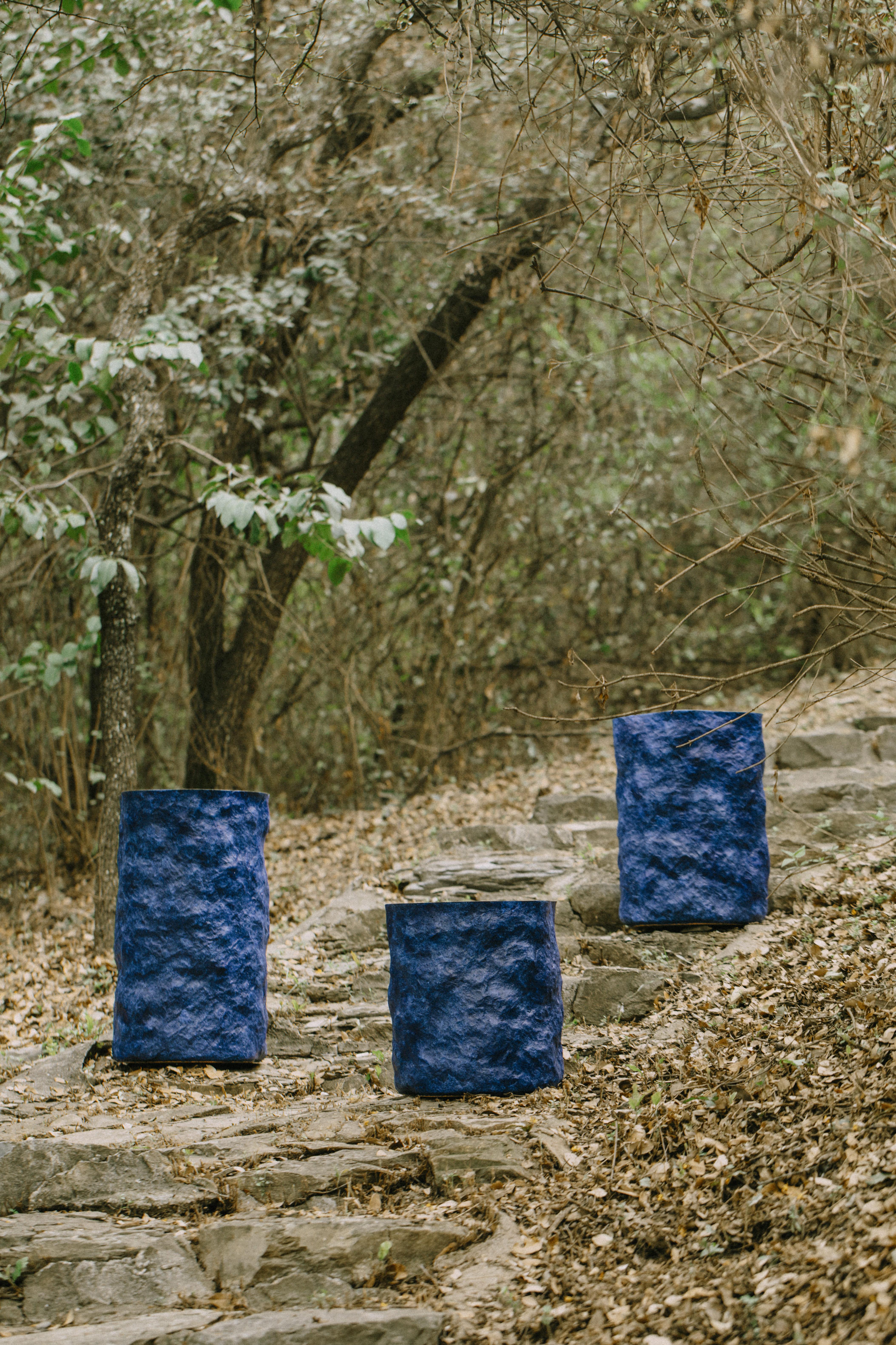 Formica Set of 3 Piedra Pedestals by Algo Studio