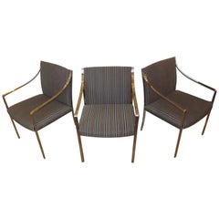 Set of 3 Pierre Cardin Chrome Armchairs