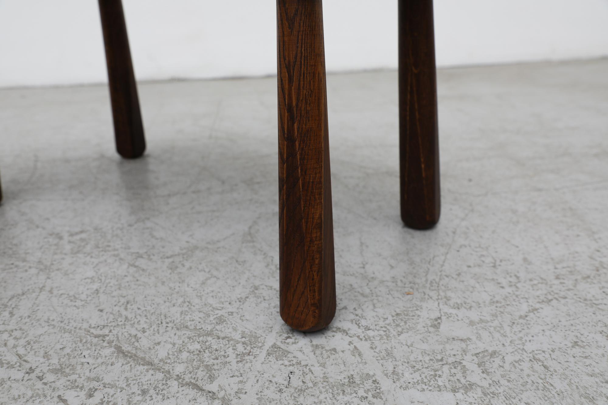 Set of 3 Pierre Chapo Brutalist Dark Oak Nesting Tables 4