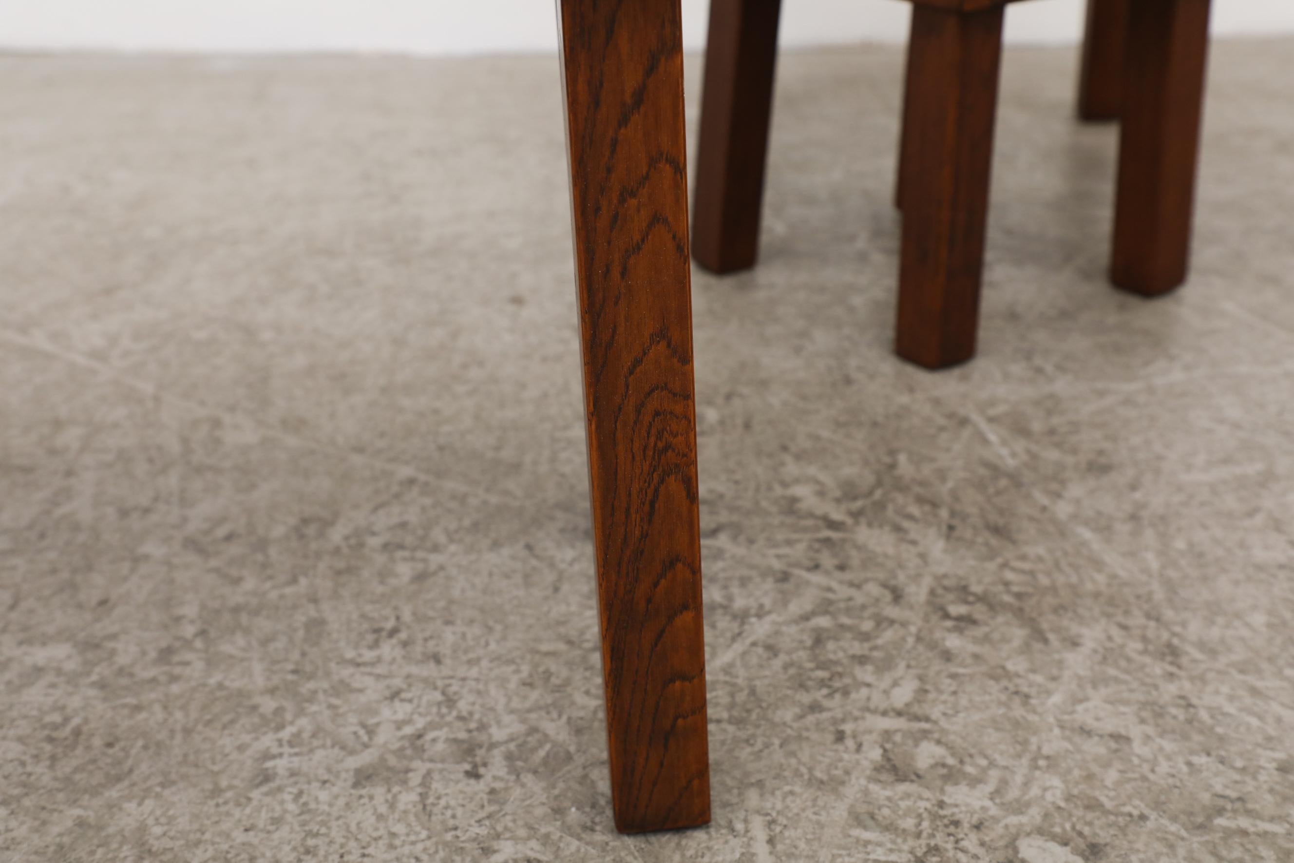 Set of 3 Pierre Chapo Inspired Dark Oak Nesting Tables 7
