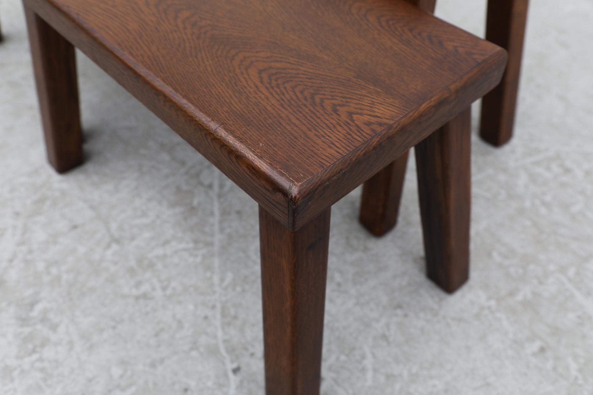 3er-Set Pierre Chapo Style Dunkel gebeizte Oak Nesting Tables im Angebot 5