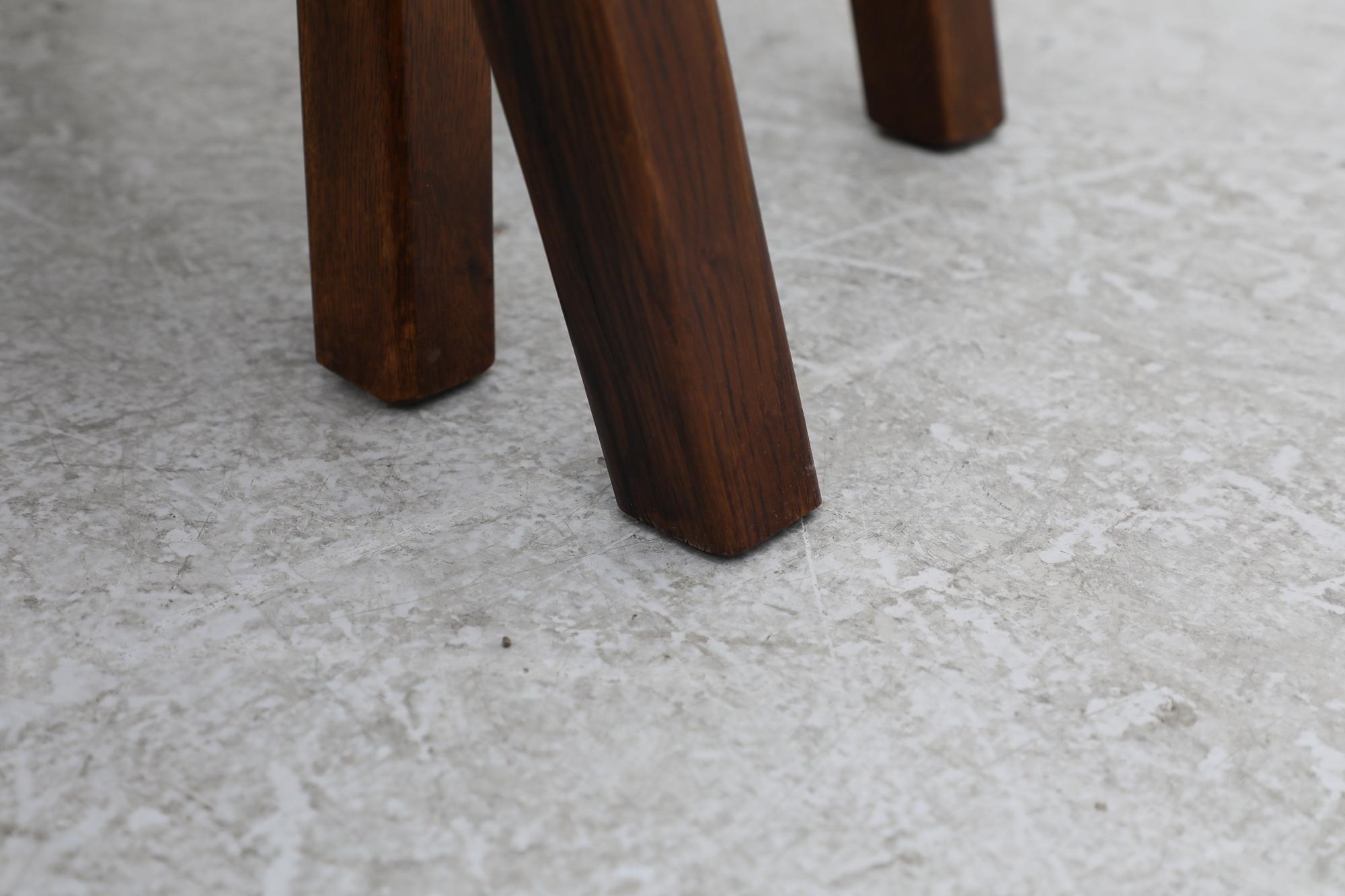 Set of Three Pierre Chapo Style Dark Stained Oak Nesting Tables 8
