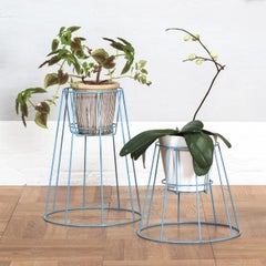 Set of 3 Pigeon Blue Cibele Plant Stands by OK Design