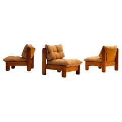 Pinewood lowchair in bronze fabric