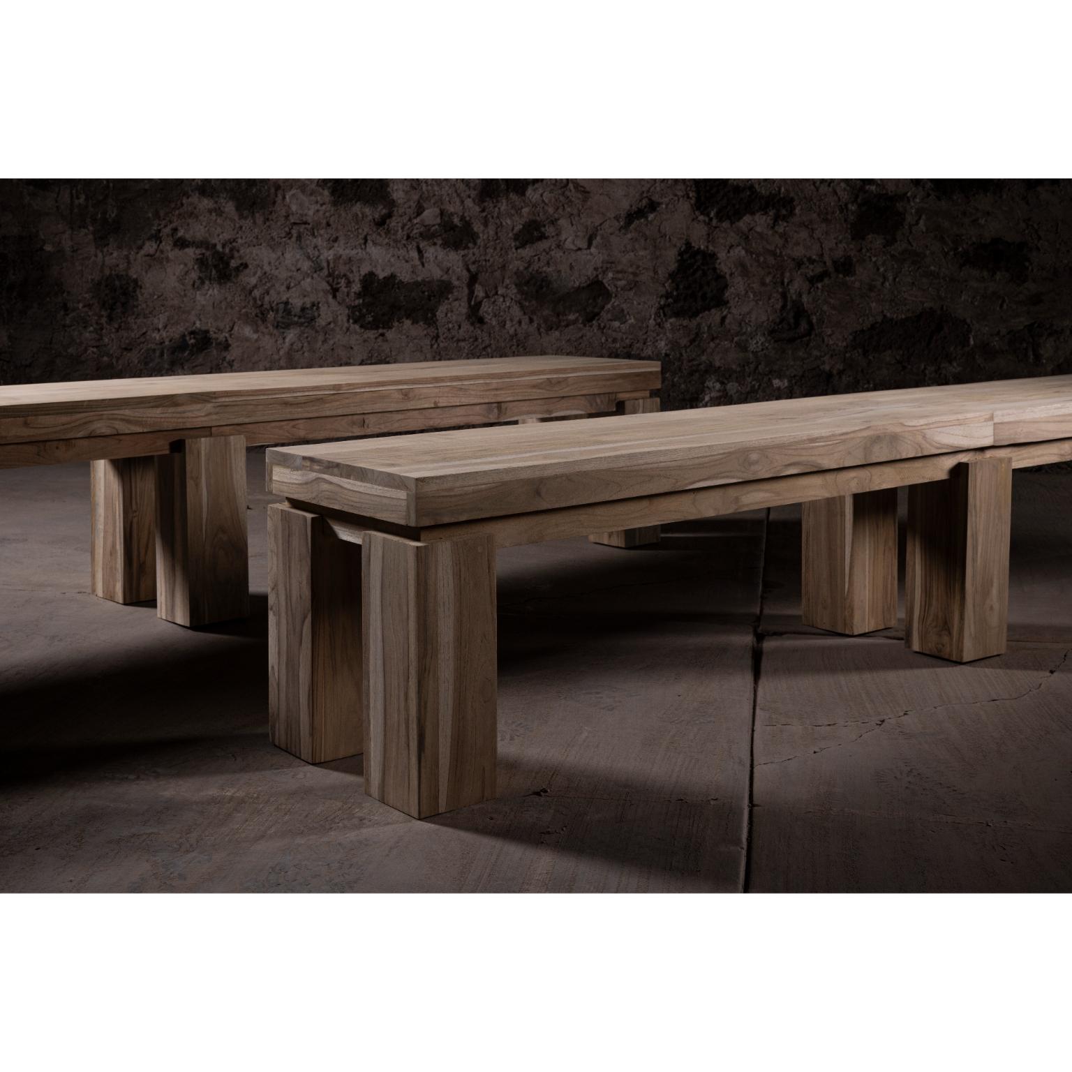 Set Of 3 Ping Pong Oak Game Table & Two Natural Teak Benches by No Age Studio en vente 5