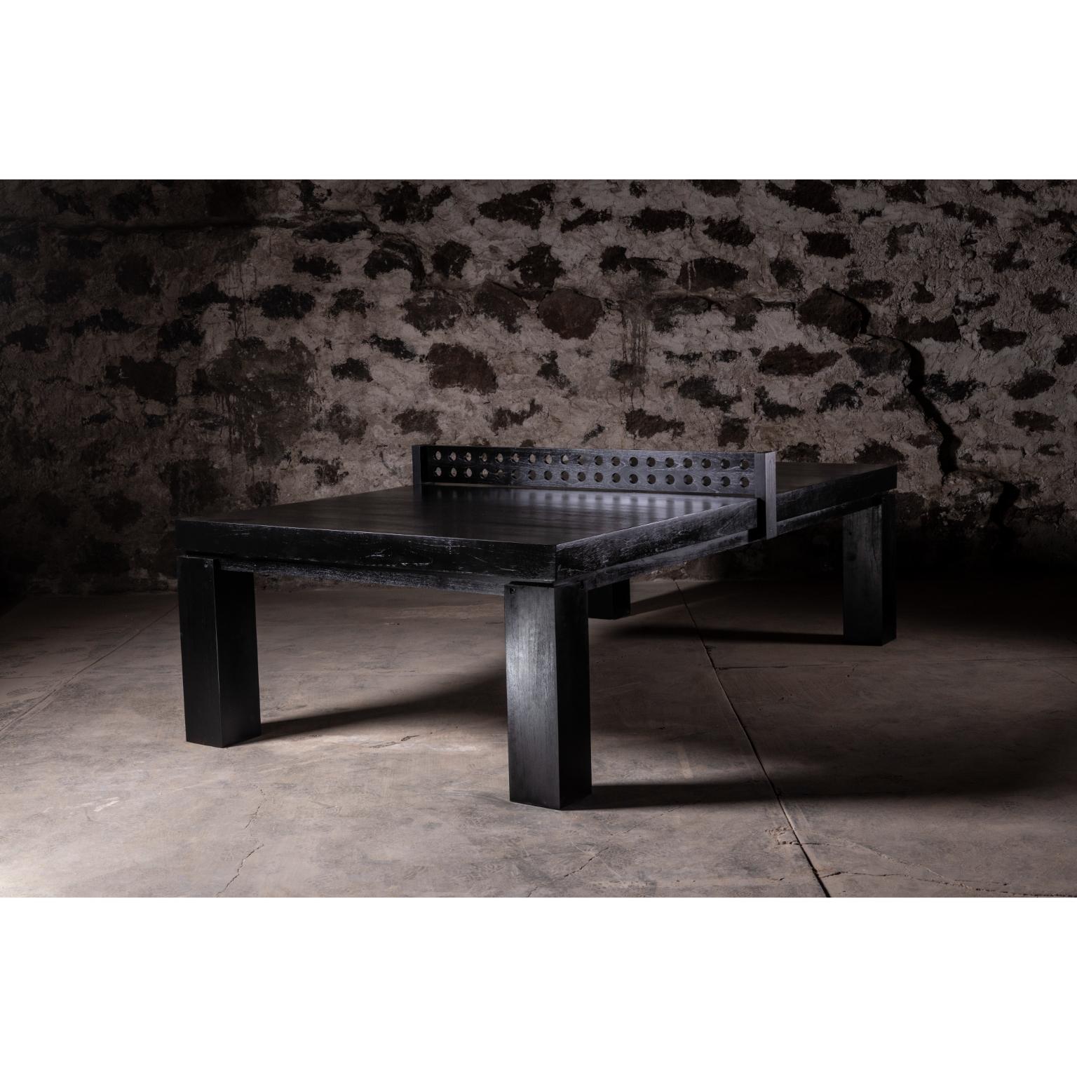 Set Of 3 Ping Pong Oak Game Table & Two Natural Teak Benches by No Age Studio en vente 8