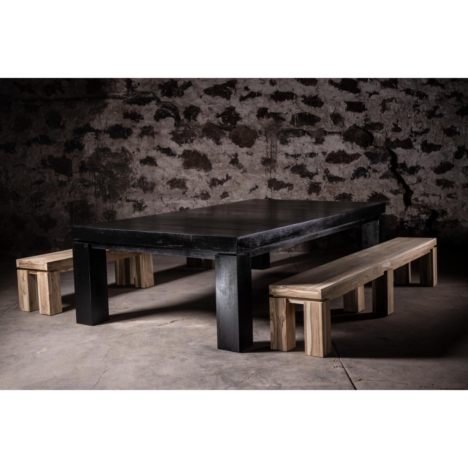 Set Of 3 Ping Pong Oak Game Table & Two Natural Teak Benches by No Age Studio en vente 9