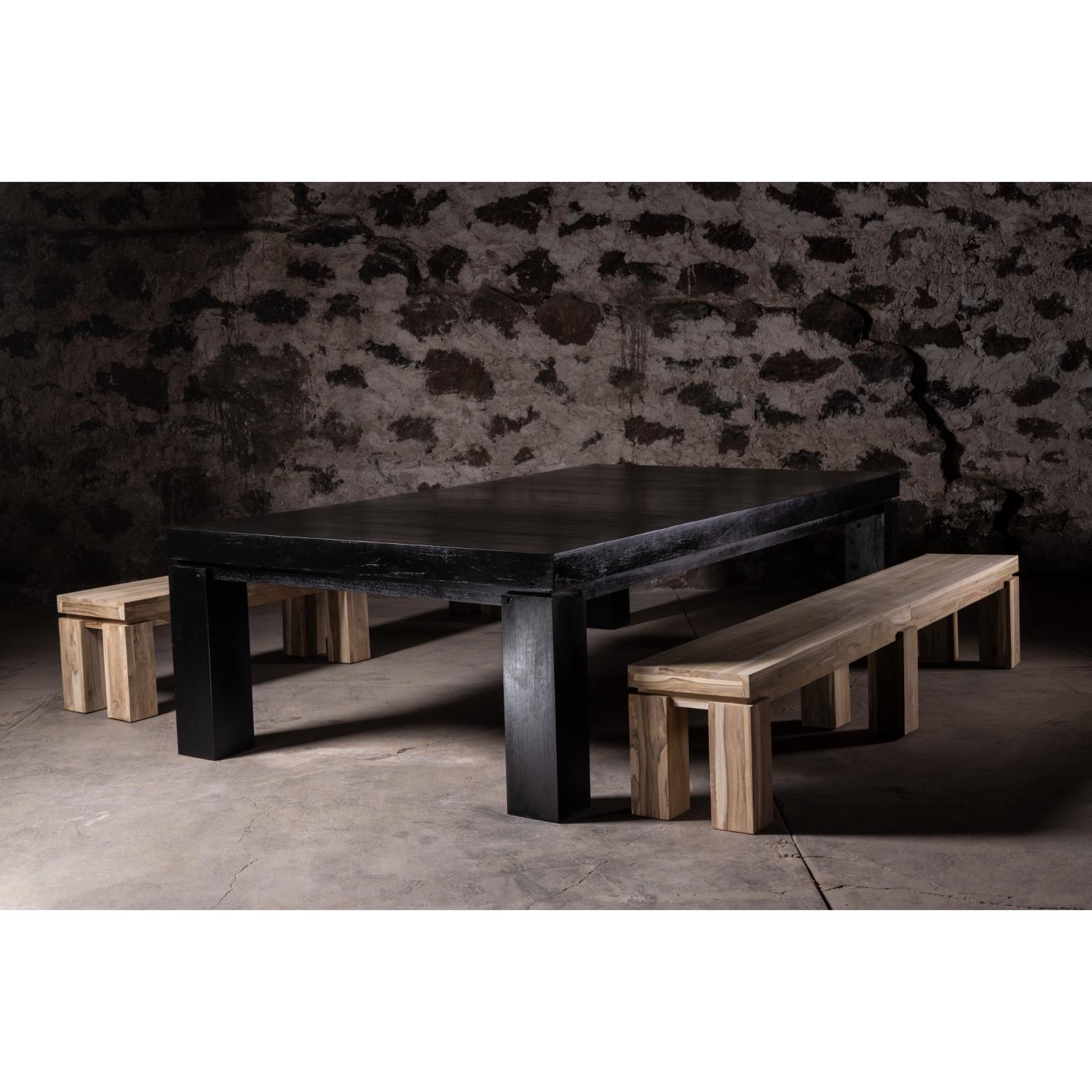 Set Of 3 Ping Pong Oak Game Table & Two Natural Teak Benches by No Age Studio en vente 10