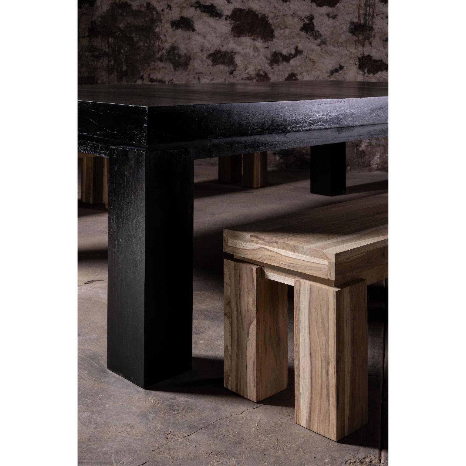 Chêne Set Of 3 Ping Pong Oak Game Table & Two Natural Teak Benches by No Age Studio en vente