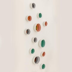 Set di 3 specchi rosa Ninfea 12 di Giovanni Botticelli & Paola Paronetto