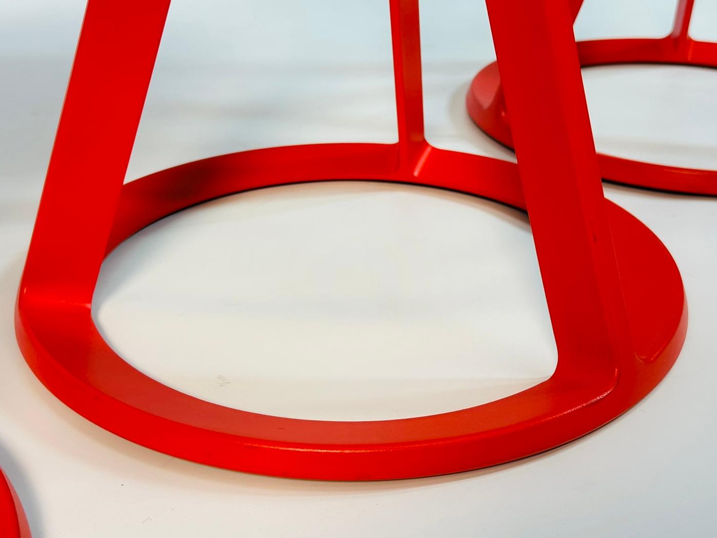 Set of 3 Piton Stools by Edward Barber & Jay Osgerby for Knoll, Signed For Sale 7