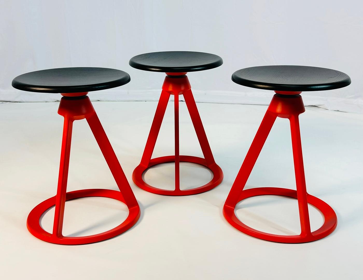 American Set of 3 Piton Stools by Edward Barber & Jay Osgerby for Knoll, Signed For Sale