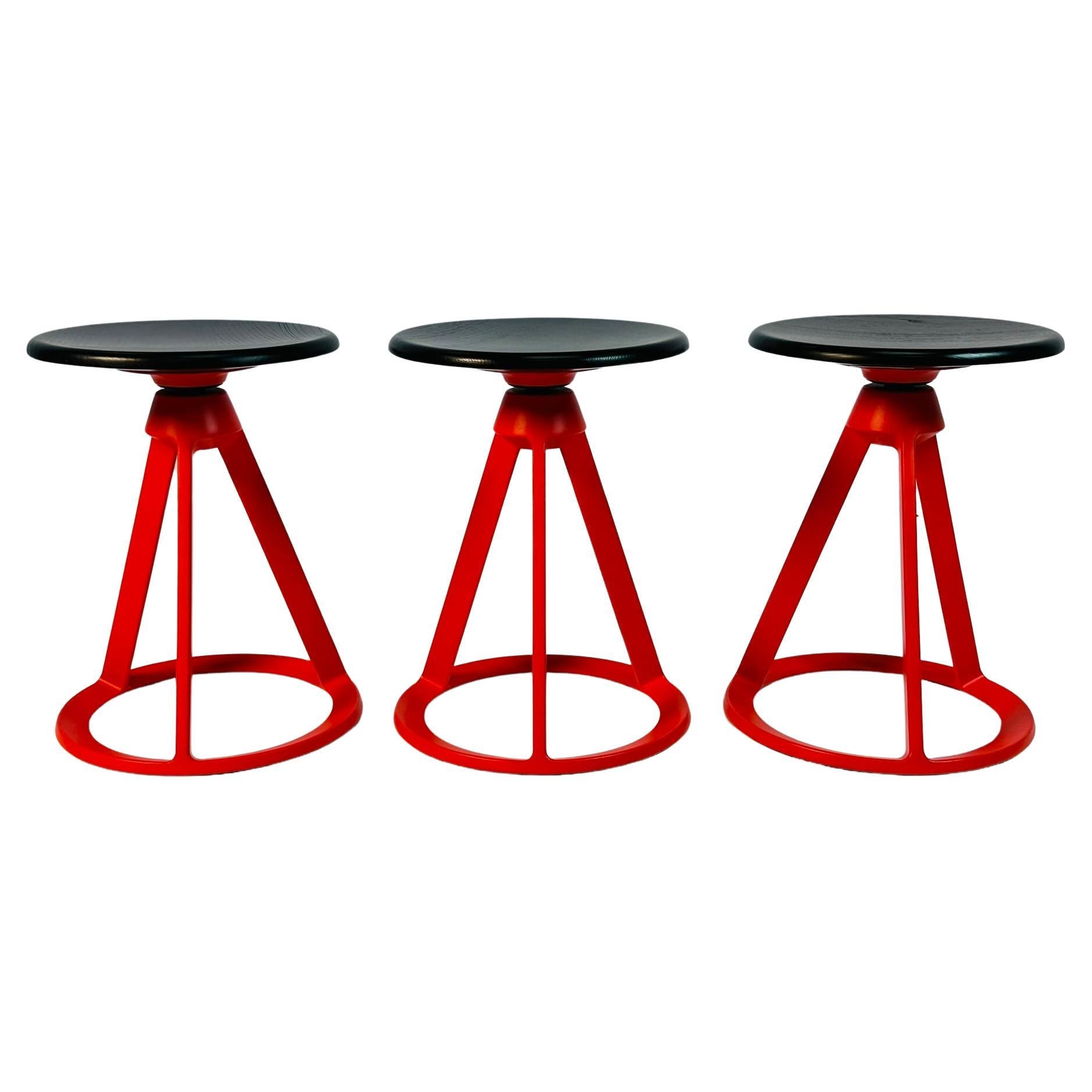 Set of 3 Piton Stools by Edward Barber & Jay Osgerby for Knoll, Signed For Sale