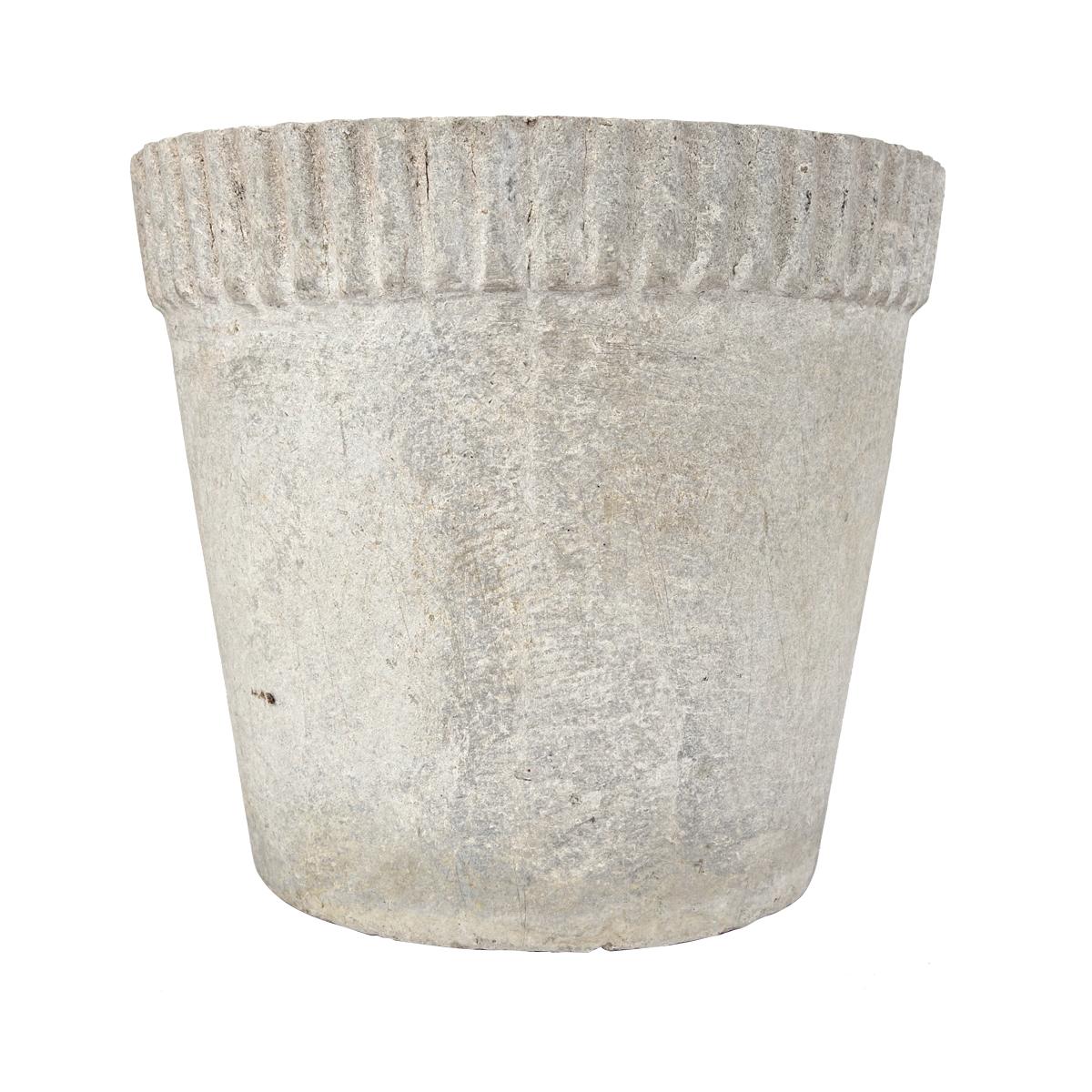 Set of 3 Planters in Flower Pot Shape with Ribbed Rims by Willy Guhl for Eternit 2