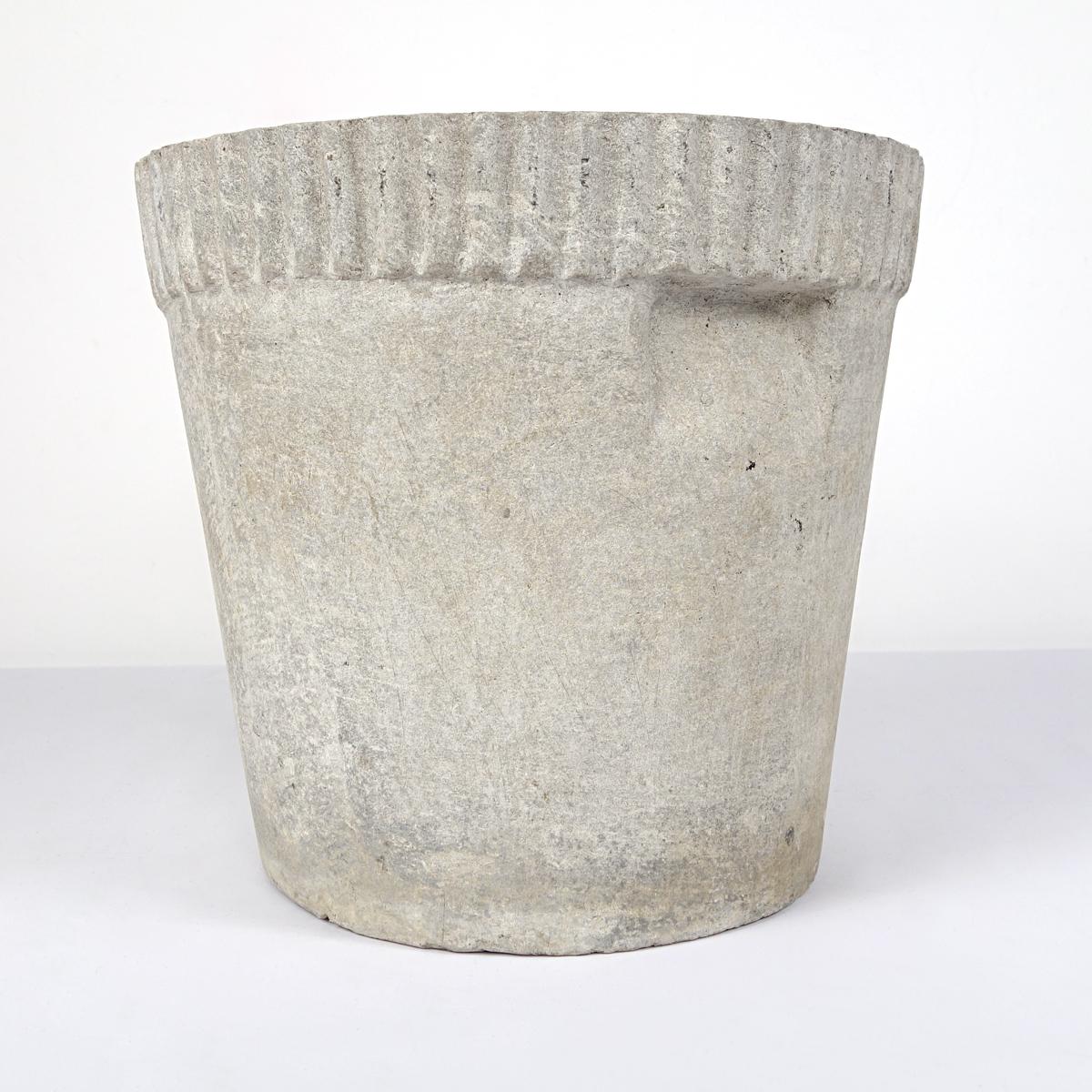 Set of 3 Planters in Flower Pot Shape with Ribbed Rims by Willy Guhl for Eternit 3