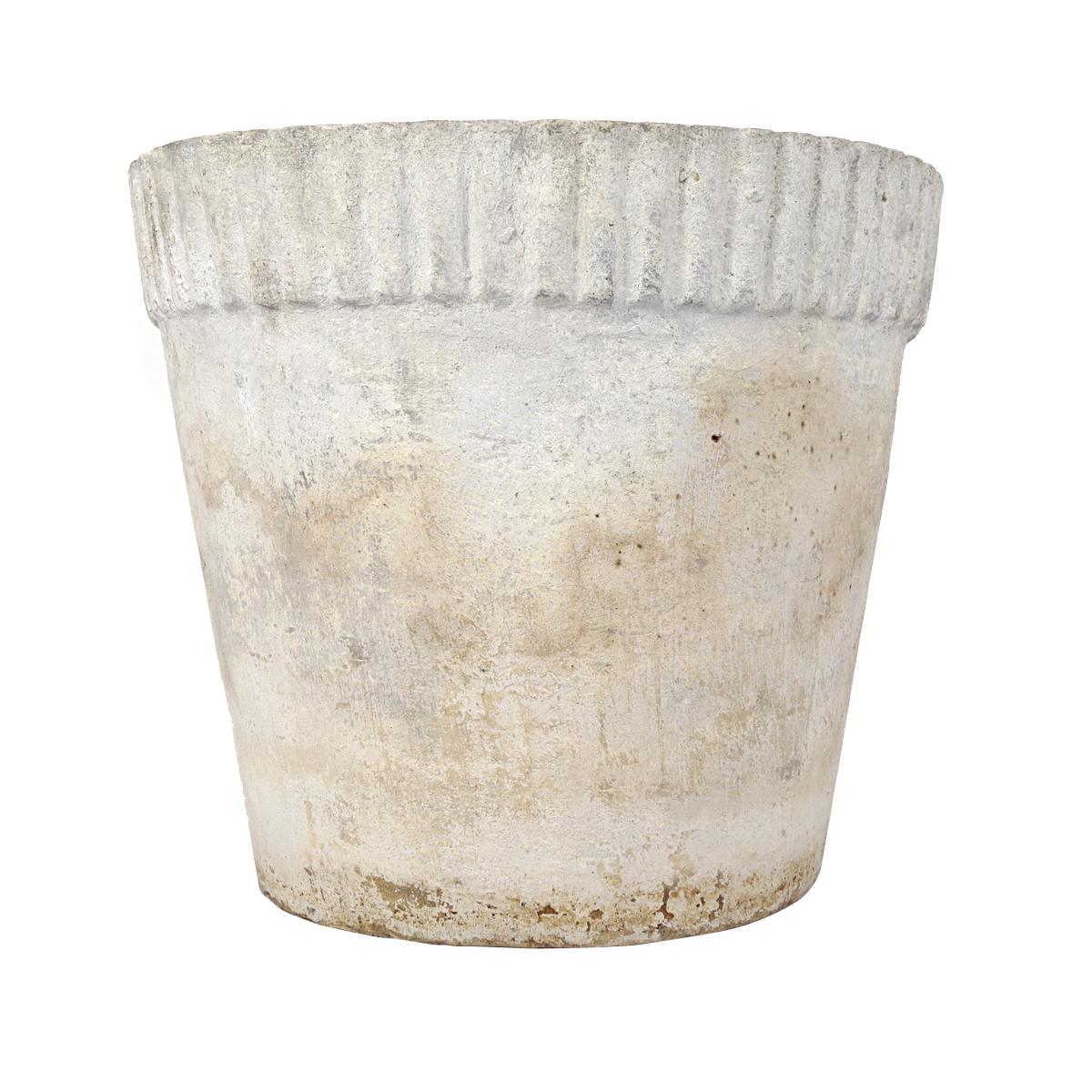 Set of 3 Planters in Flower Pot Shape with Ribbed Rims by Willy Guhl for Eternit In Good Condition In Doornspijk, NL