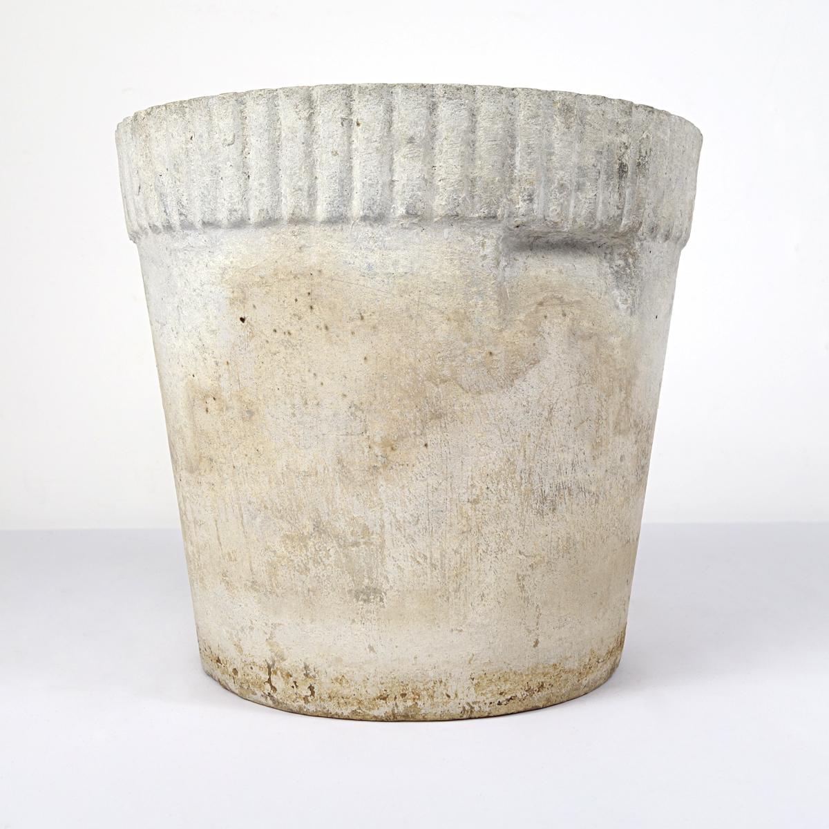 20th Century Set of 3 Planters in Flower Pot Shape with Ribbed Rims by Willy Guhl for Eternit