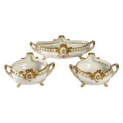 Set of 3 Planters, Paris Porcelain