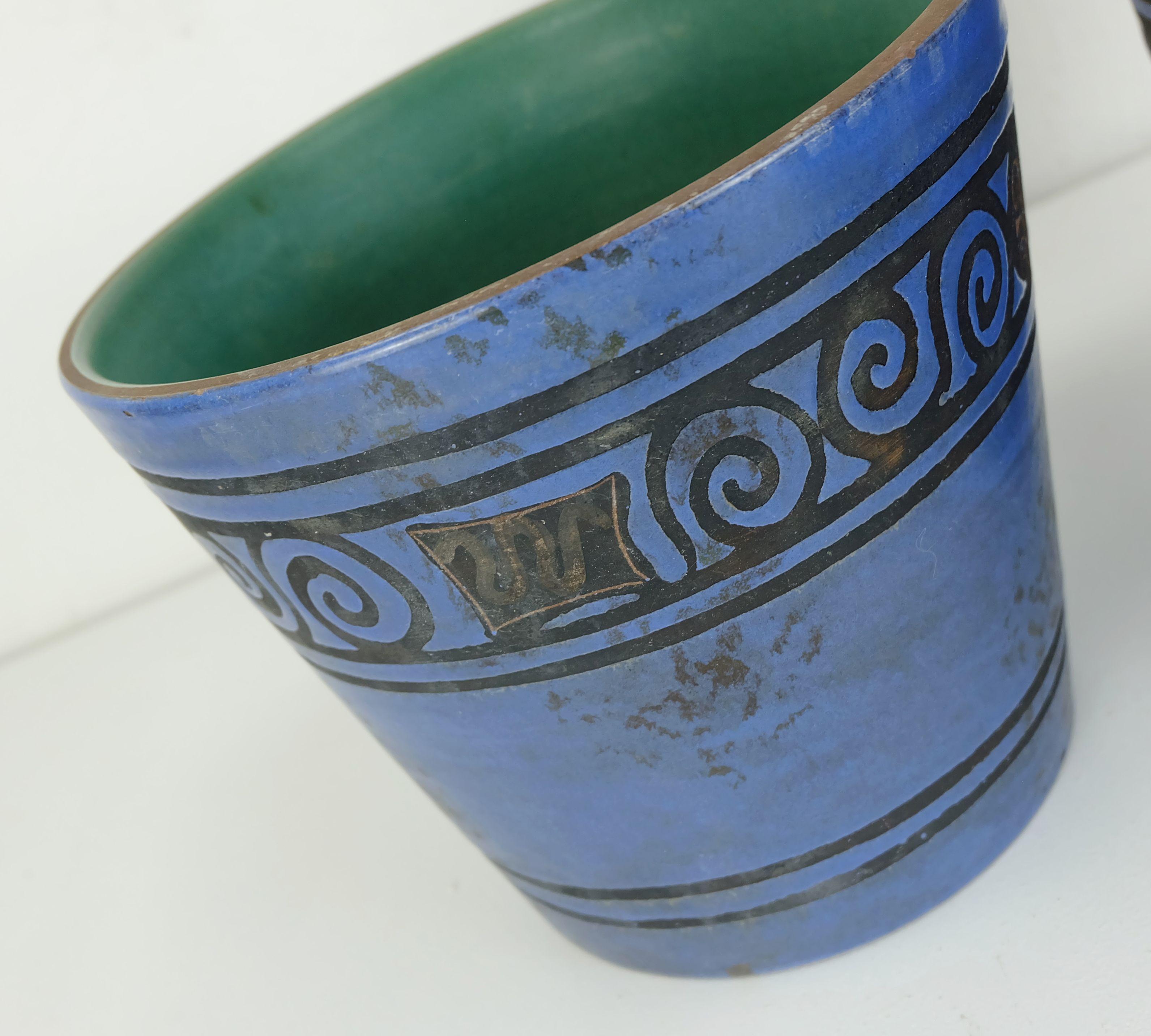Tedesco set di 3 Vasi per piante Ceramano pergamon Hanne Welling 1960s in vendita