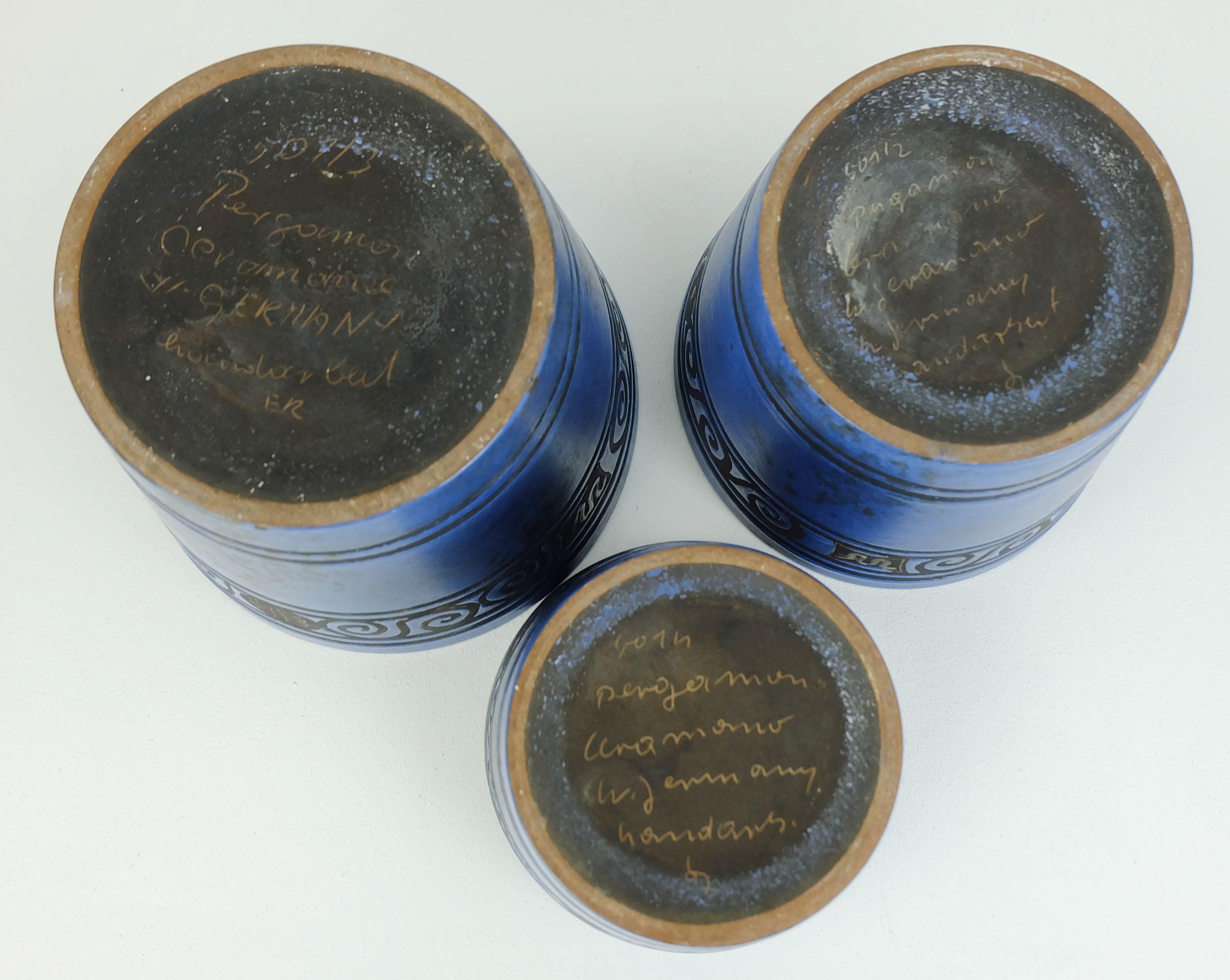 set di 3 Vasi per piante Ceramano pergamon Hanne Welling 1960s in vendita 1