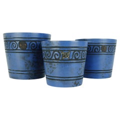 Ensemble de 3 pots à plantes ceramano pergamon hanns biening des années 1960