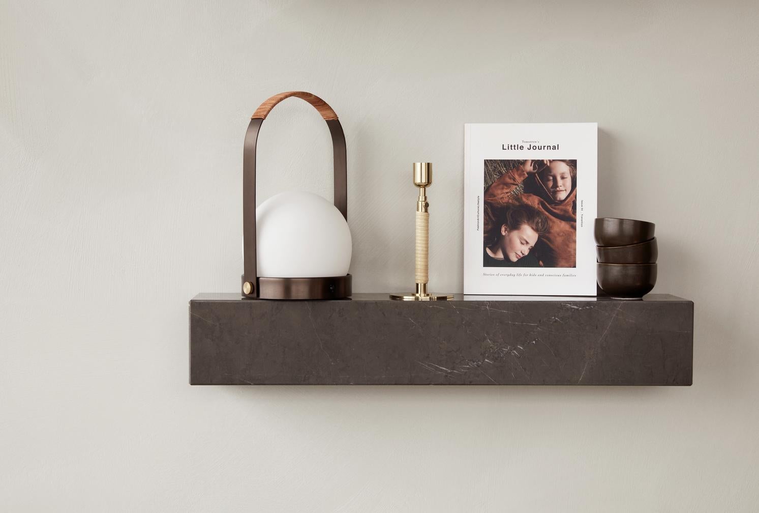 Set of 3 Plinth Shelves in Grey Marble Kendzo by Norm Architects for Audo For Sale 3
