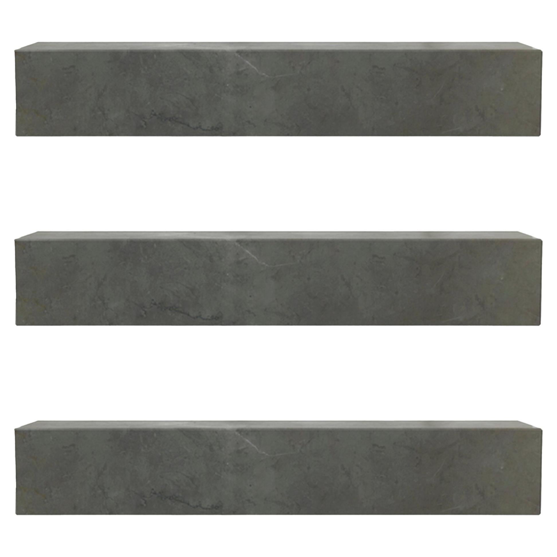 Set of 3 Plinth Shelves in Grey Marble Kendzo by Norm Architects for Audo For Sale