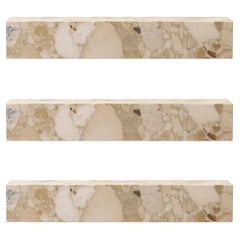 Set of 3 Plinth Shelves in Sand Kunis Breccia Marble by Norm Architects for Audo