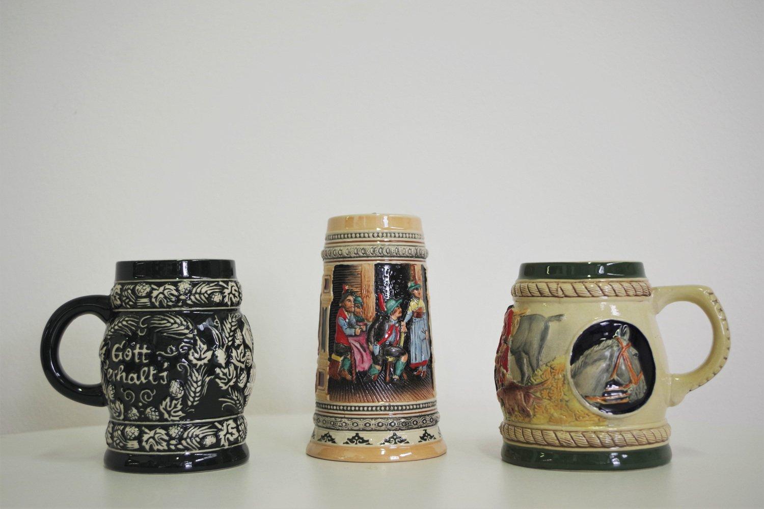 Juego de 3 jarras de cerveza de porcelana - 1980s Vintage en venta 5