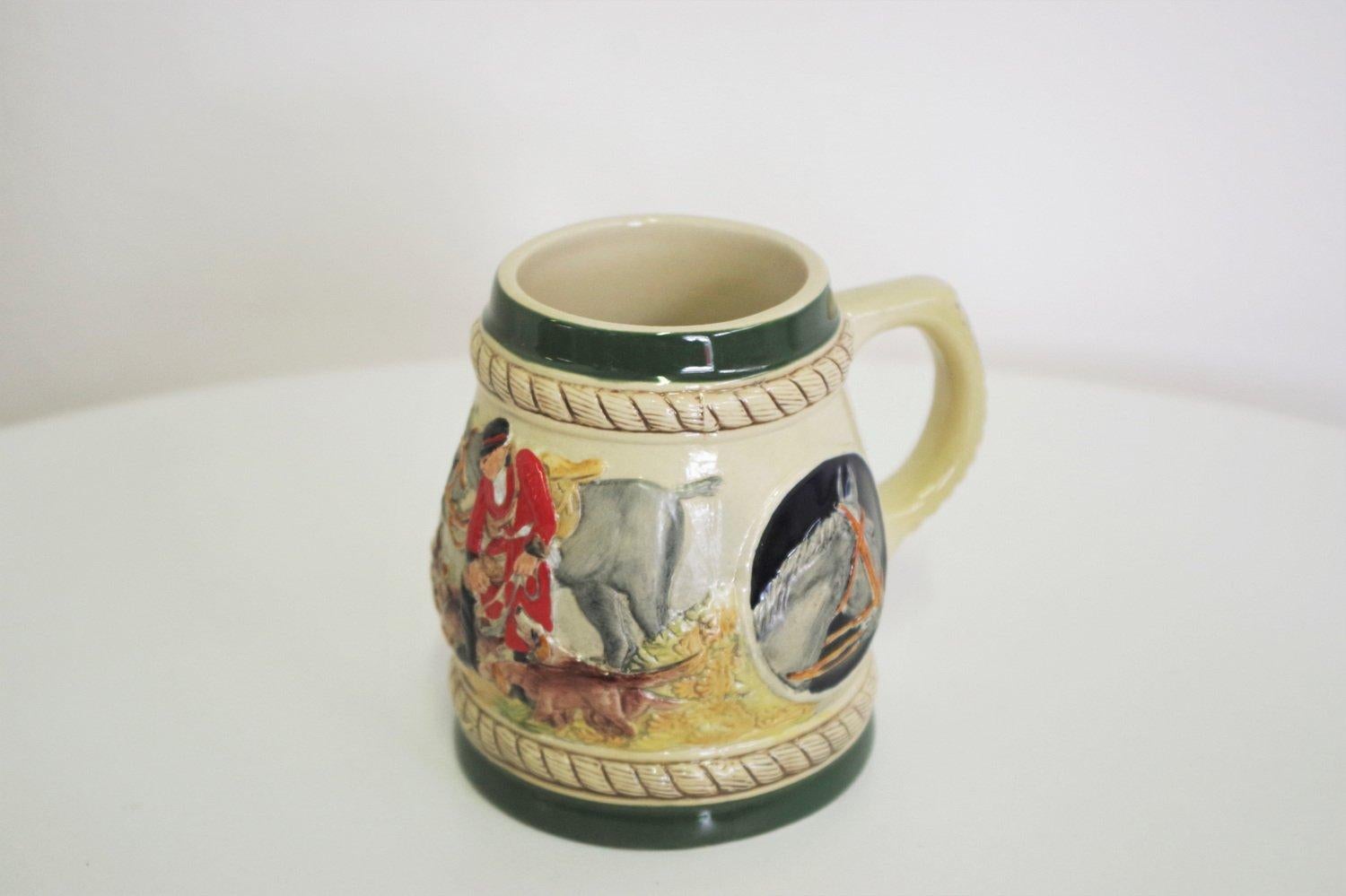 Juego de 3 jarras de cerveza de porcelana - 1980s Vintage Porcelana en venta