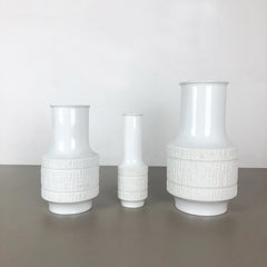 Set of 3 Porcelain Op Art Vase by Richard Scharrer for Thomas, Germany, 1970s