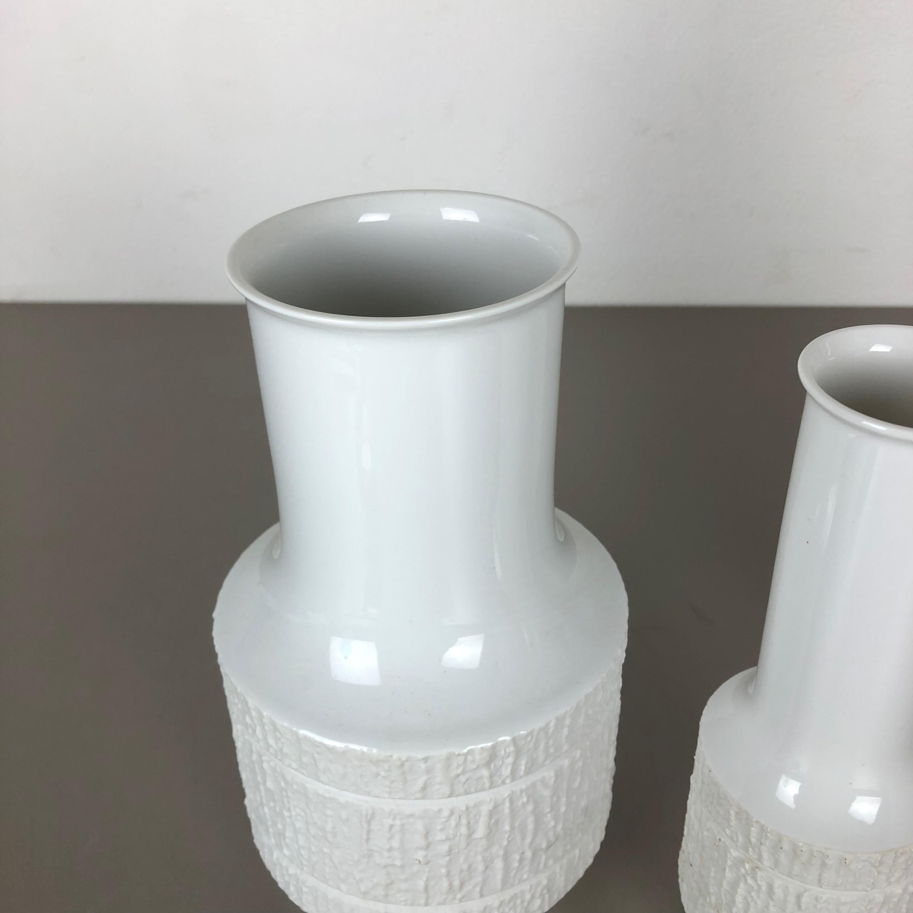Set of 3 Porcelain Op Art Vase by Richard Scharrer for Thomas, Germany, 1970s For Sale 3
