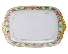Set of 3 Porcelain Transfer Print Serving Platters made in Czechoslovakia