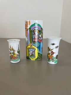 Set di 3 vasi in porcellana di Björn Wiinblad per Rosenthal Studio Line Germania 1970