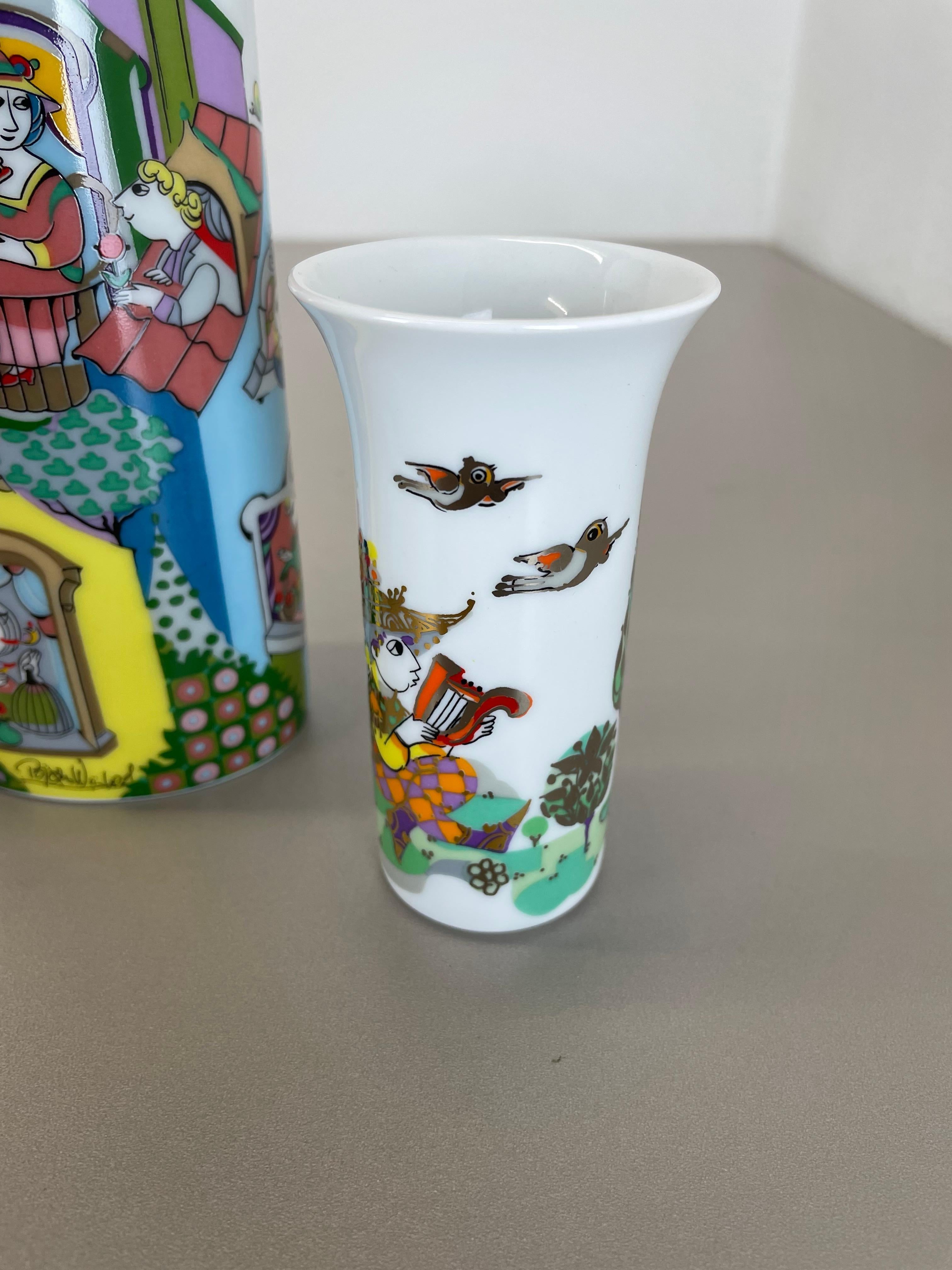 Set di 3 vasi in porcellana di Björn Wiinblad per Rosenthal Studio Line Germania 1970 in vendita 1